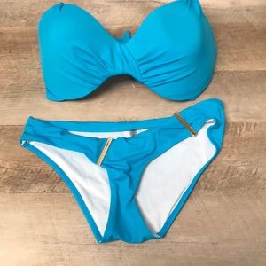 Victoria’s Secret bathing suit.  Top 34DD. S/P bottoms